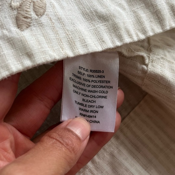 JOHNNY WAS Embroidered LINEN TANK DRESS SZ L - Picture 10 of 12